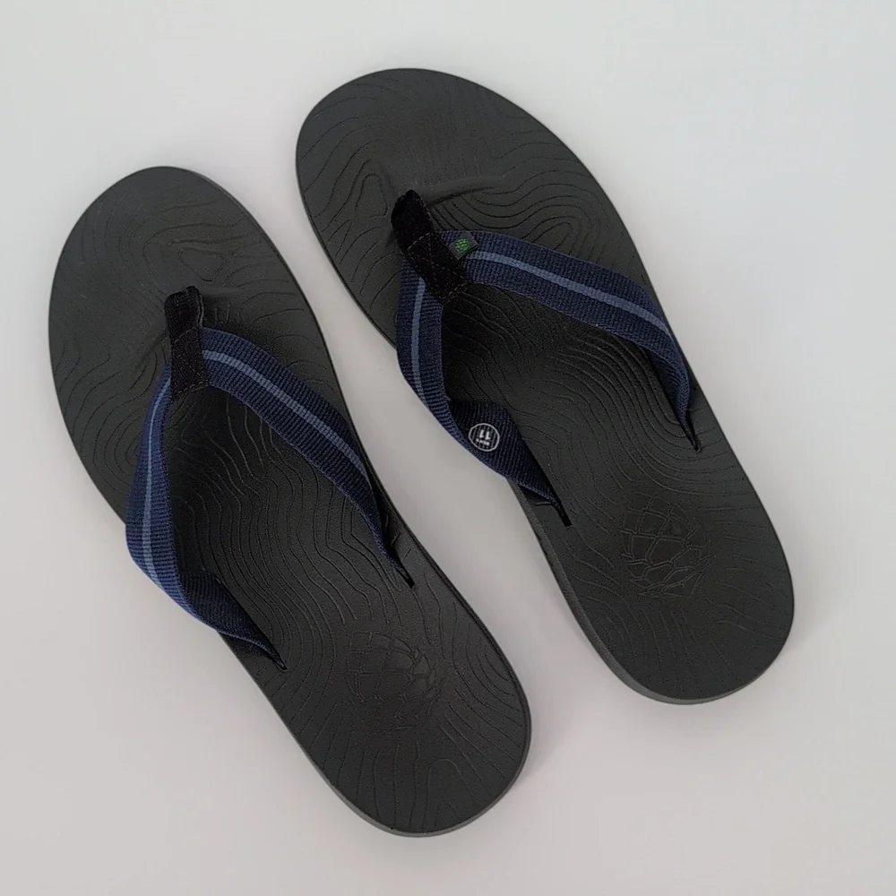 Stio Flip Flop Thong Sandals | Men's Size 11 | Black Navy Blue Rubber Summer